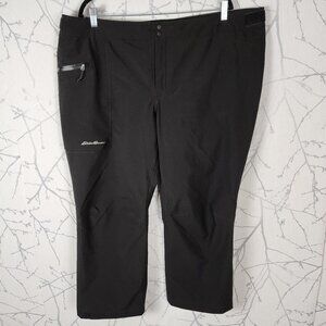 Eddie Bauer Black High Rise Cloud Cap Stretch Waterproof Rain Pants